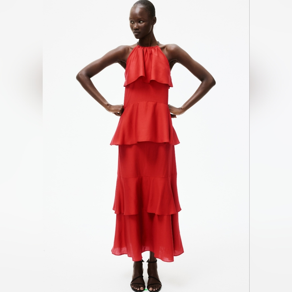 🛑PRICE FIRM🛑 H&M Flounced Maxi Dress